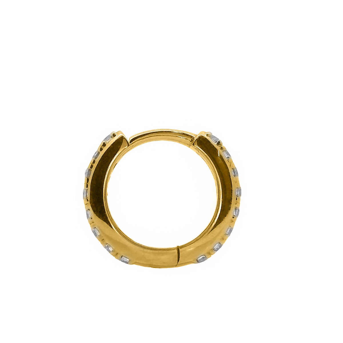 18ct Yellow Gold Double Sided Pave Set Diamond Huggies 0.27ct TDW
