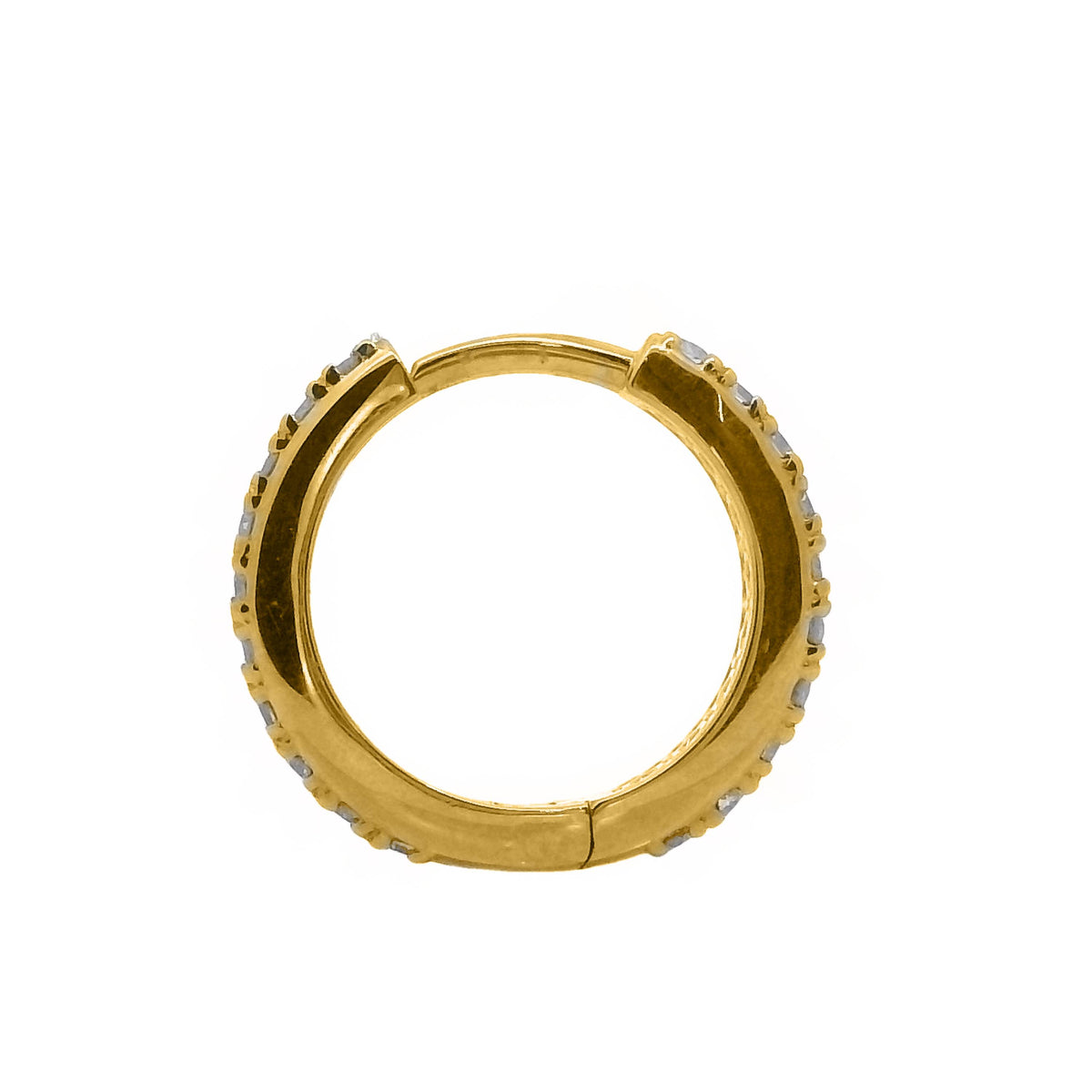 18ct Yellow Gold Double Sided Pave Set Diamond Huggies