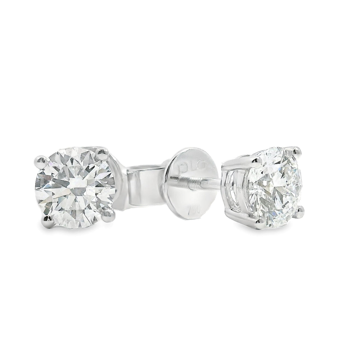 18ct White Gold Lab Grown Diamond Stud Earrings 1.41ct TDW