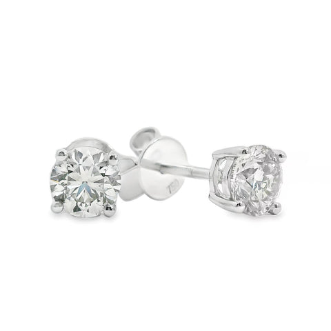 18ct White Gold Lab Grown Diamond Stud Earrings 1.40ct TDW