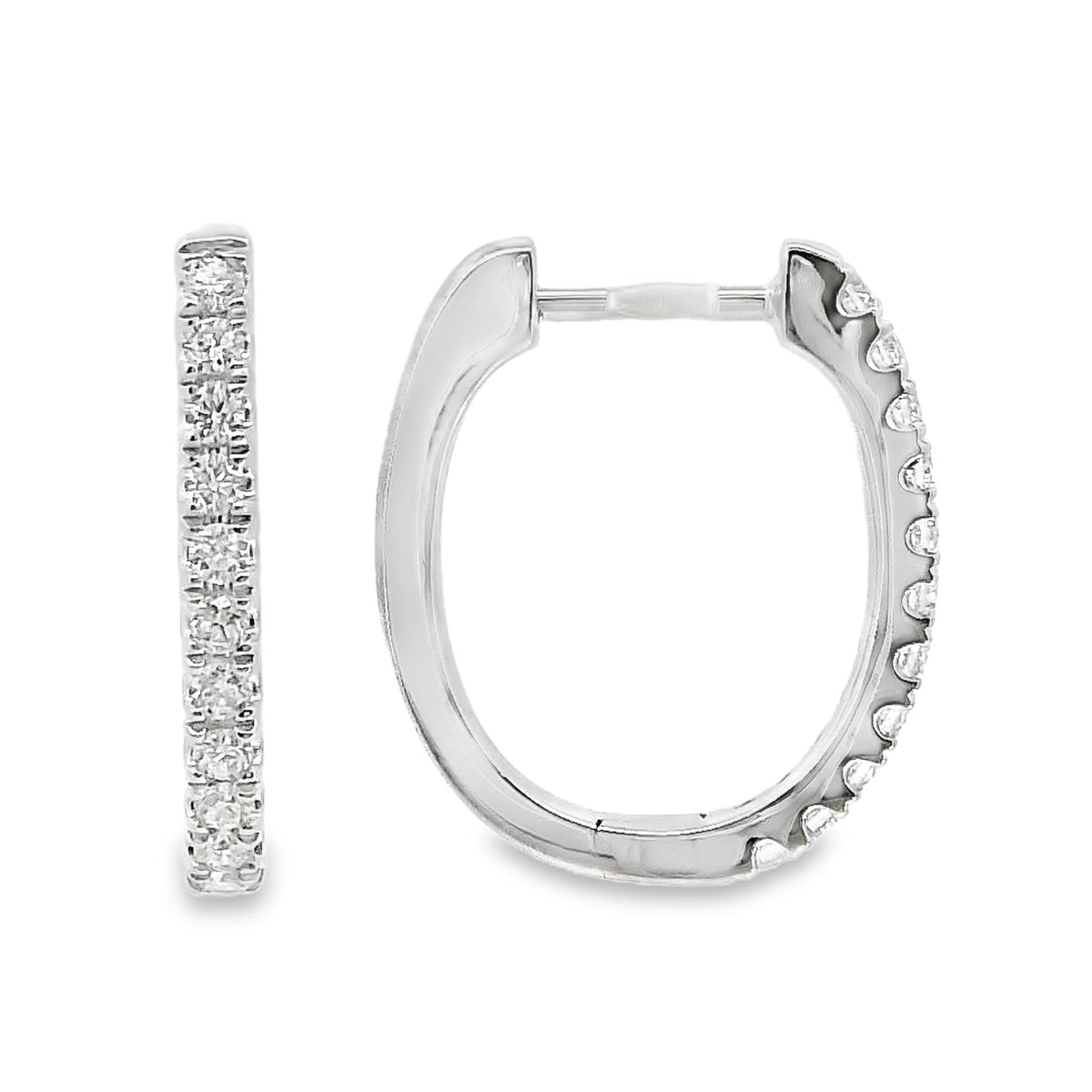 9ct White Gold Natural Diamond Claw Set Huggie Earrings 0.20ct TDW