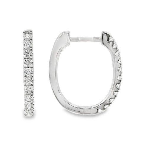 9ct White Gold Natural Diamond Claw Set Huggie Earrings 0.20ct TDW