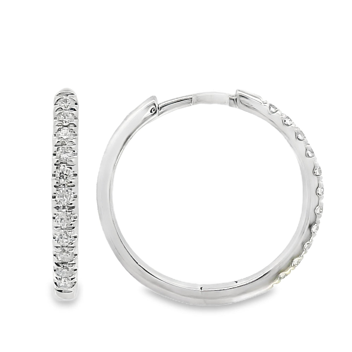 9ct White Gold Natural Diamond Claw Set Huggie Earrings 0.15ct TDW
