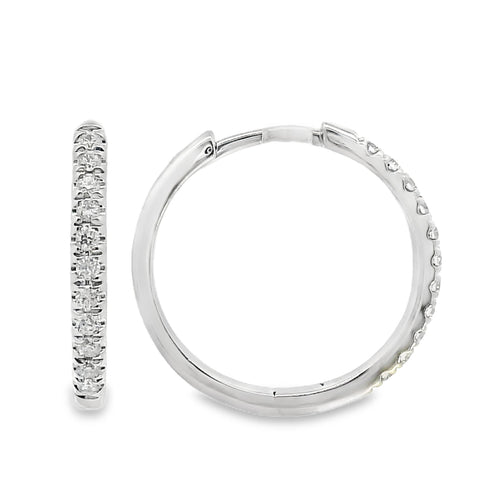 9ct White Gold Natural Diamond Claw Set Huggie Earrings 0.15ct TDW