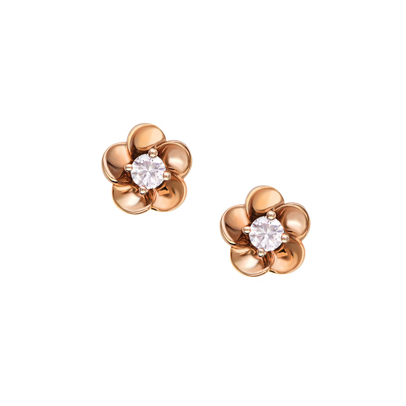 18ct Rose And White Gold Blush Pink Diamond Hermione Earrings