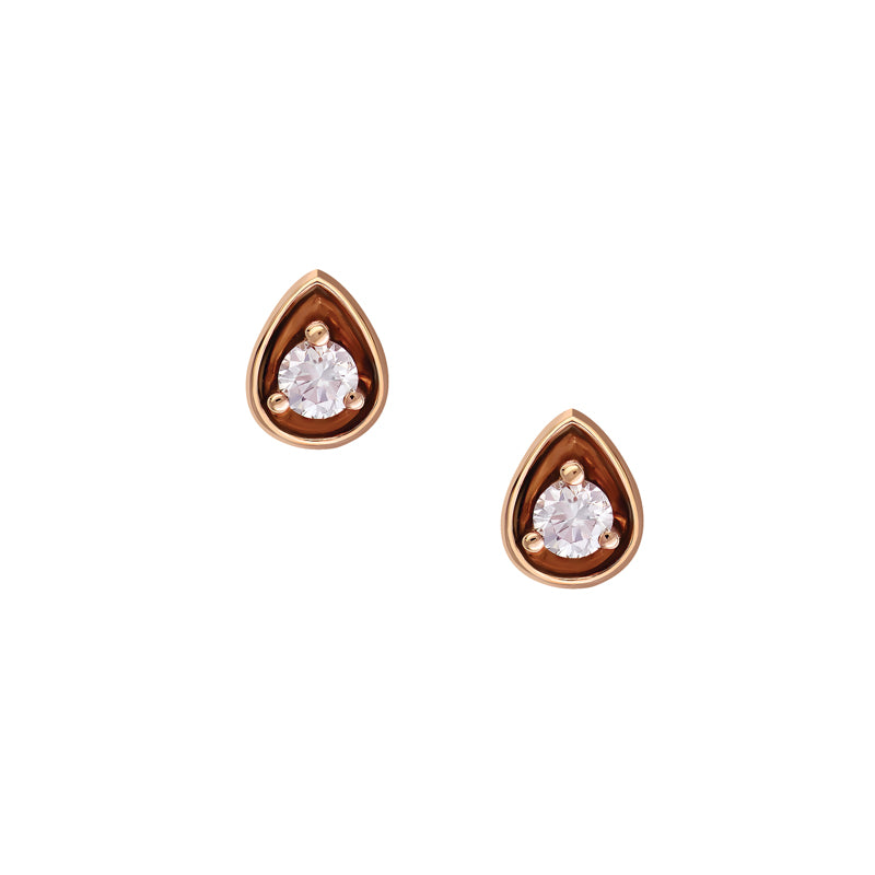 18ct Rose And White Gold Blush Pink Diamond Amelie Earrings