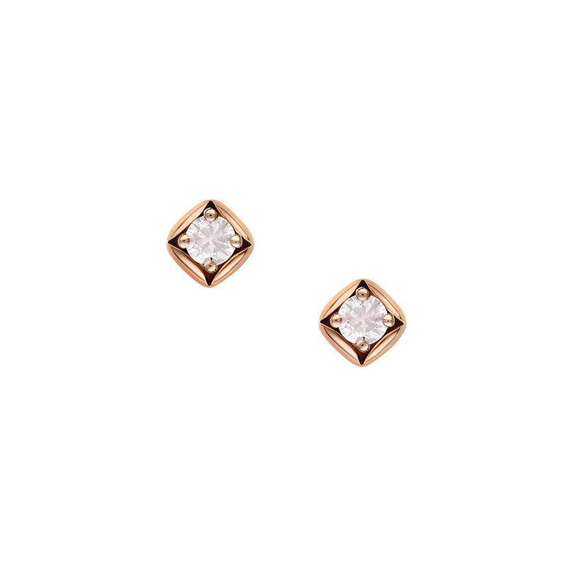 18ct White And Rose Gold Blush Pink Diamond Alba Earrings