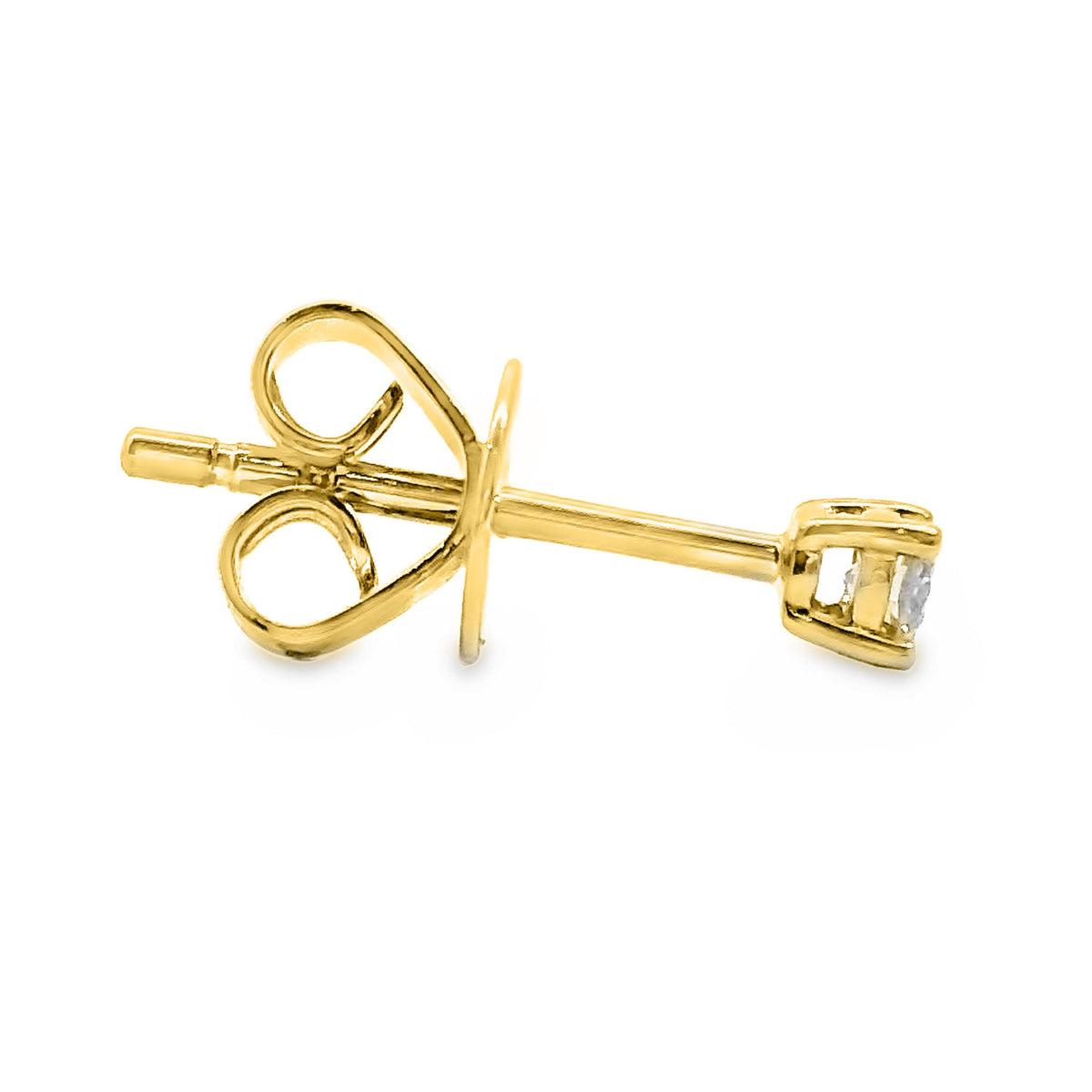 9ct Yellow Gold Brilliant Cut 4 Claw Diamond Stud Earrings 0.08ct TDW