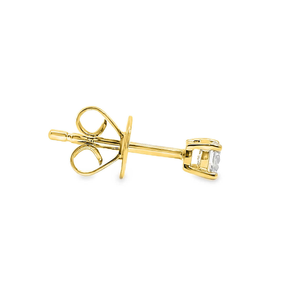9ct Yellow Gold Brilliant Cut 4 Claw Diamond Stud Earrings 0.20ct TDW