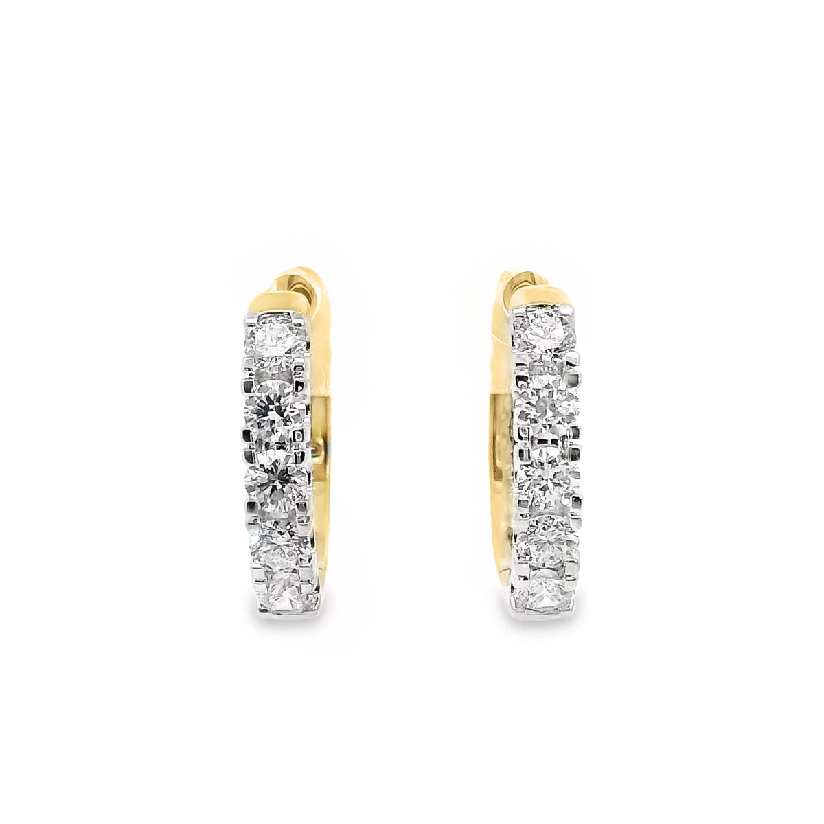 9ct Yellow Gold Lab Grown Diamond Huggie Earrings 0.46ct TDW