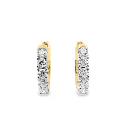 9ct Yellow Gold Lab Grown Diamond Huggie Earrings 0.46ct TDW