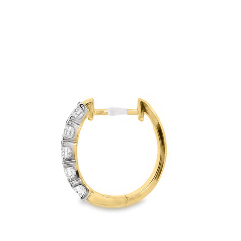 9ct Yellow Gold Lab Grown Diamond Huggie Earrings 0.46ct TDW