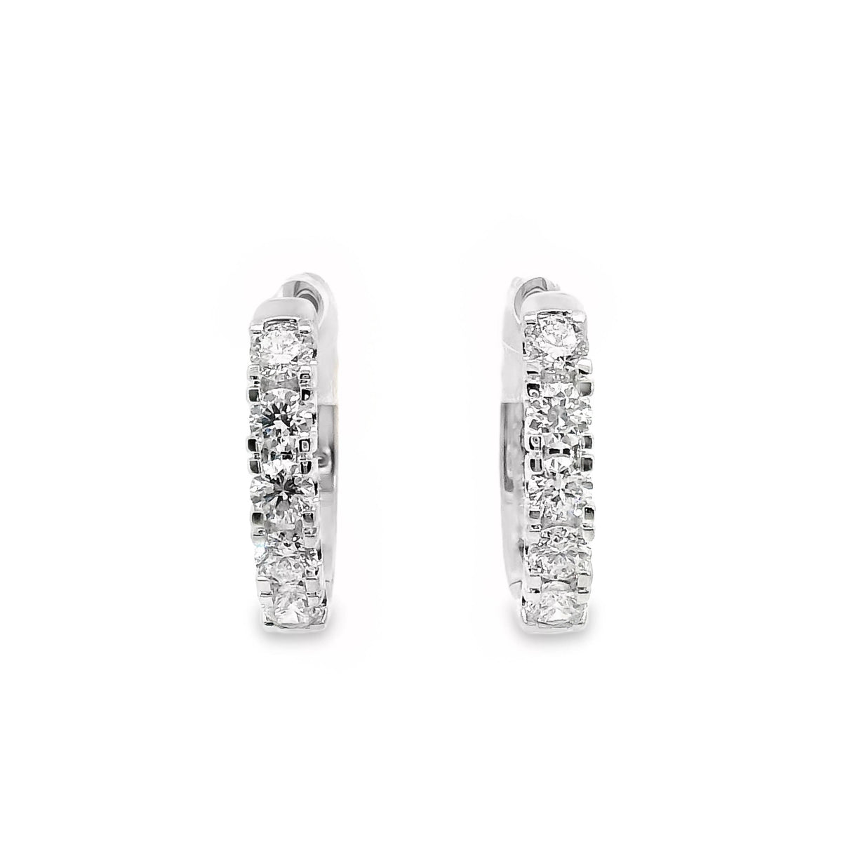 9ct White Gold Lab Grown Diamond Huggie Earrings 0.56ct TDW