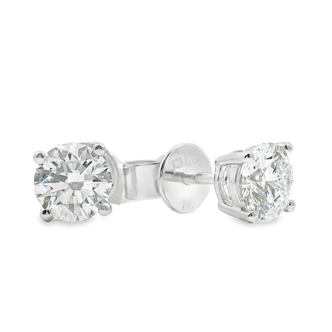 18ct White Gold Lab Grown Diamond Stud Earrings 1.44ct TDW