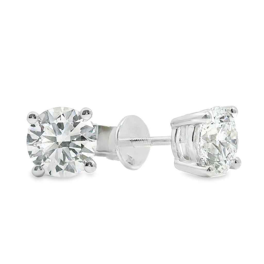 18ct White Gold Lab Grown Diamond Stud Earrings 2.12ct TDW