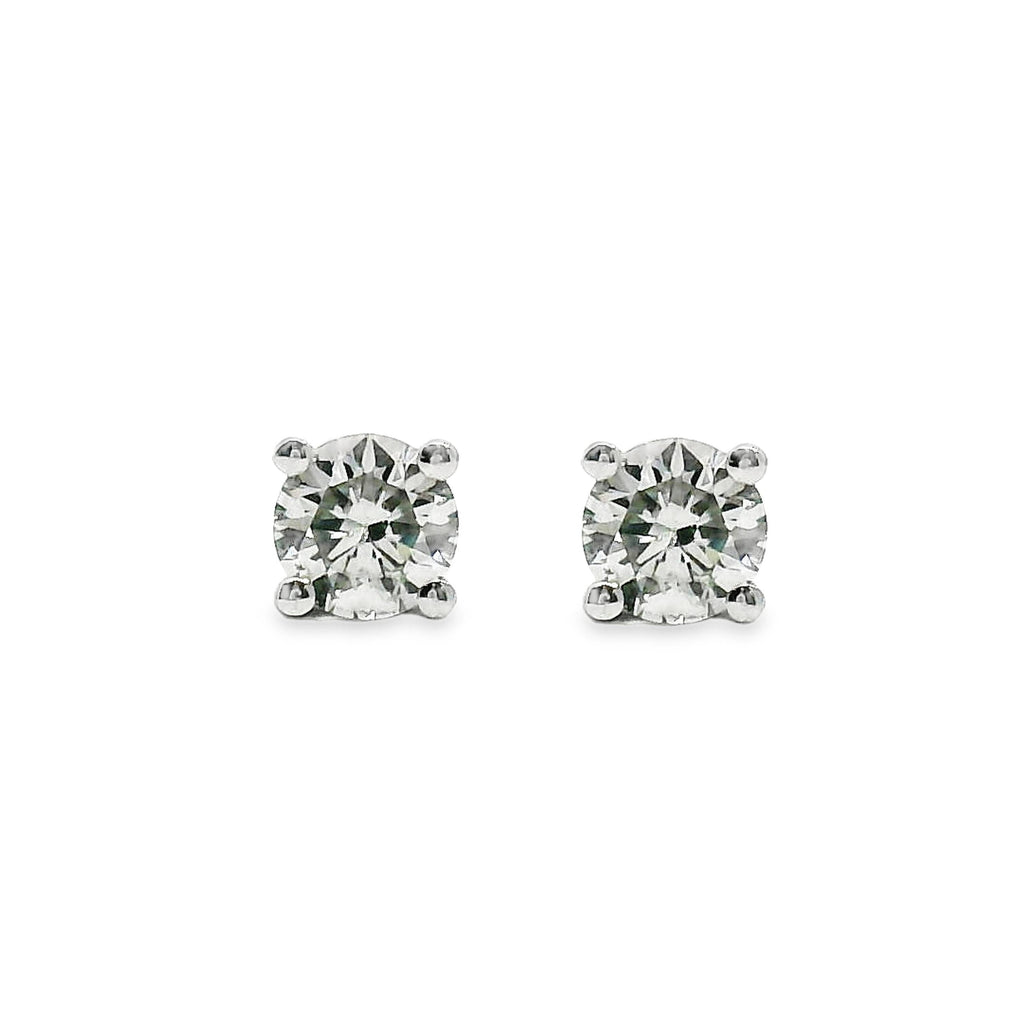 9ct White Gold Lab Grown Diamond 4 Claw Stud Earrings 0.40ct TDW