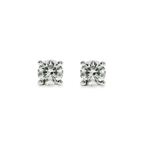 9ct White Gold Lab Grown Diamond 4 Claw Stud Earrings 0.40ct TDW