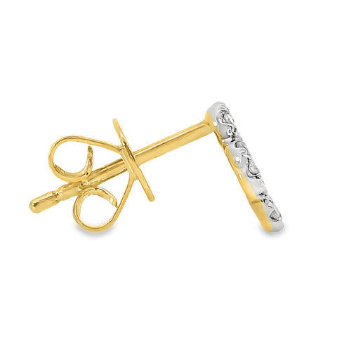 9ct Yellow Gold Open Clover Lab Grown Diamond Stud Earrings