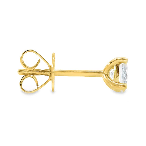 9ct Yellow Gold Lab Grown Oval Diamond Stud Earrings 0.40ct TDW