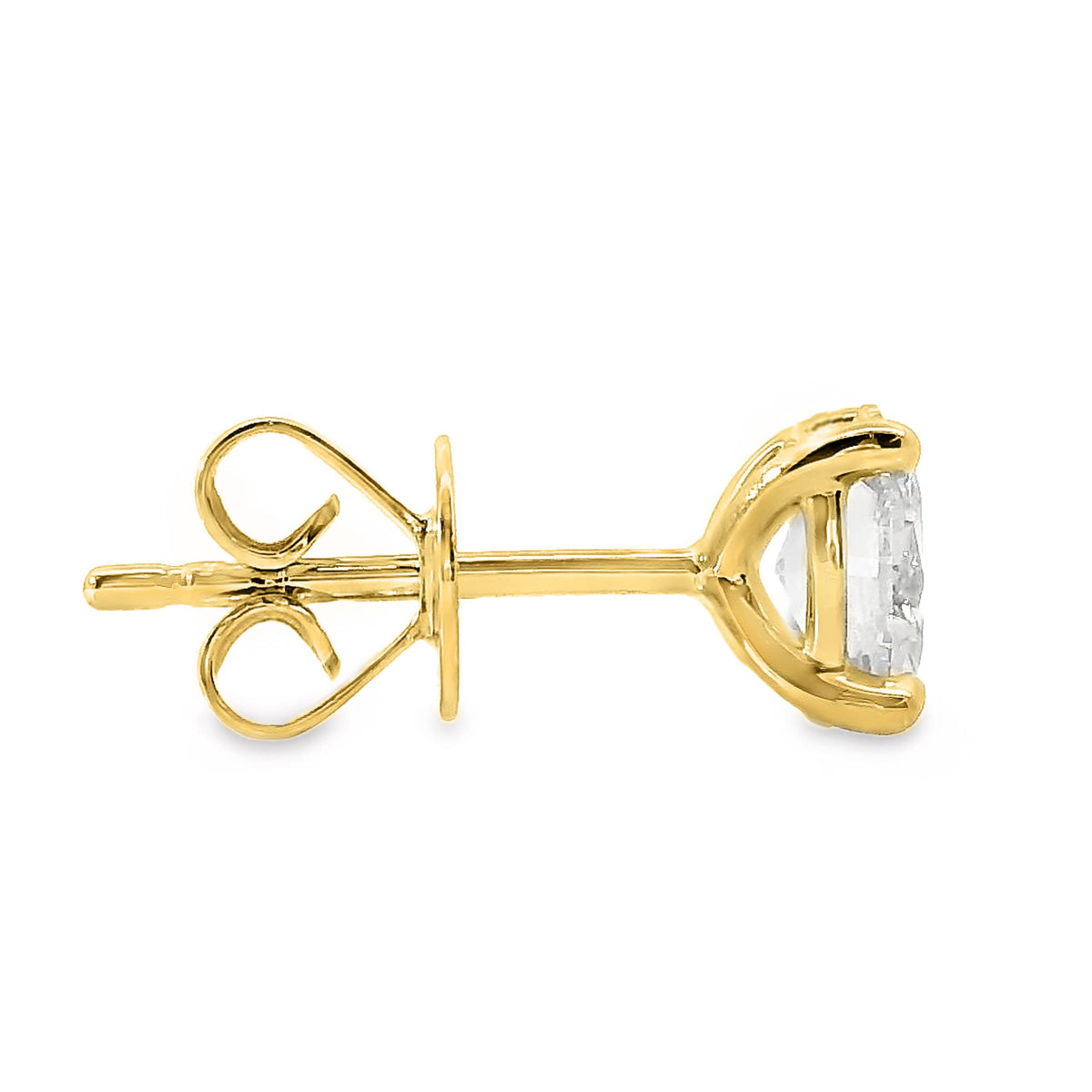 9ct Yellow Gold Lab Grown Oval Diamond Stud Earrings 0.80ct TDW