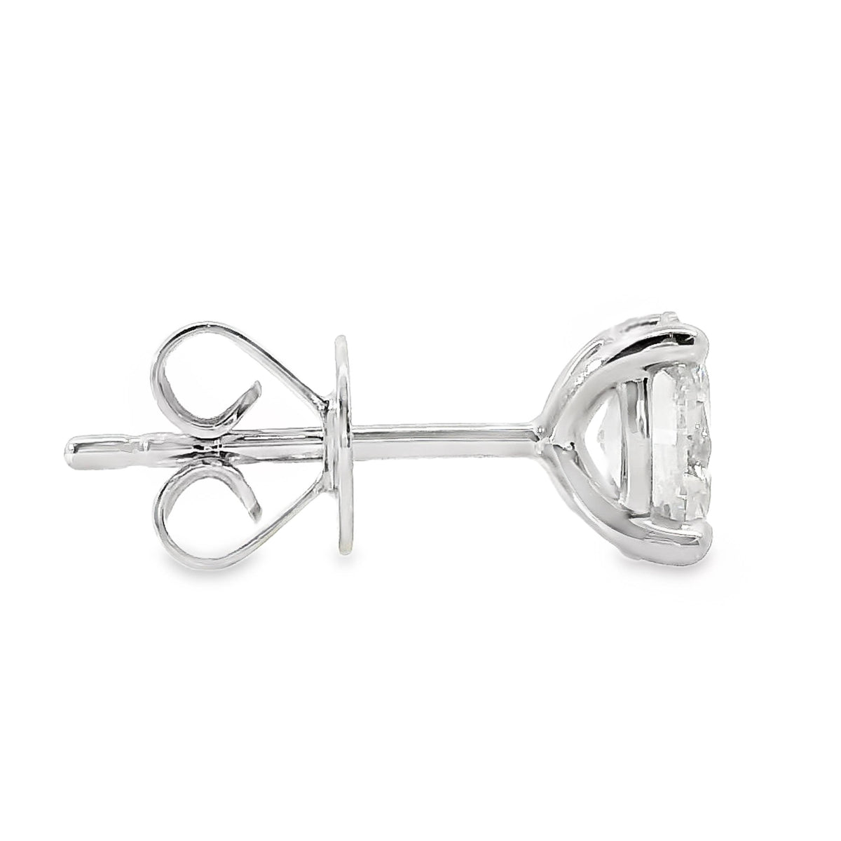 9ct White Gold Lab Grown Oval Diamond Stud Earrings 0.80ct TDW