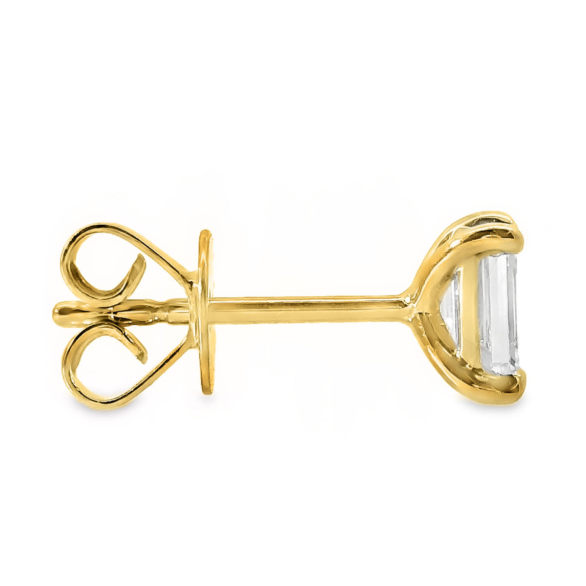 9ct Yellow Gold Lab Grown Emerald Cut Stud Earrings 0.60ct TDW