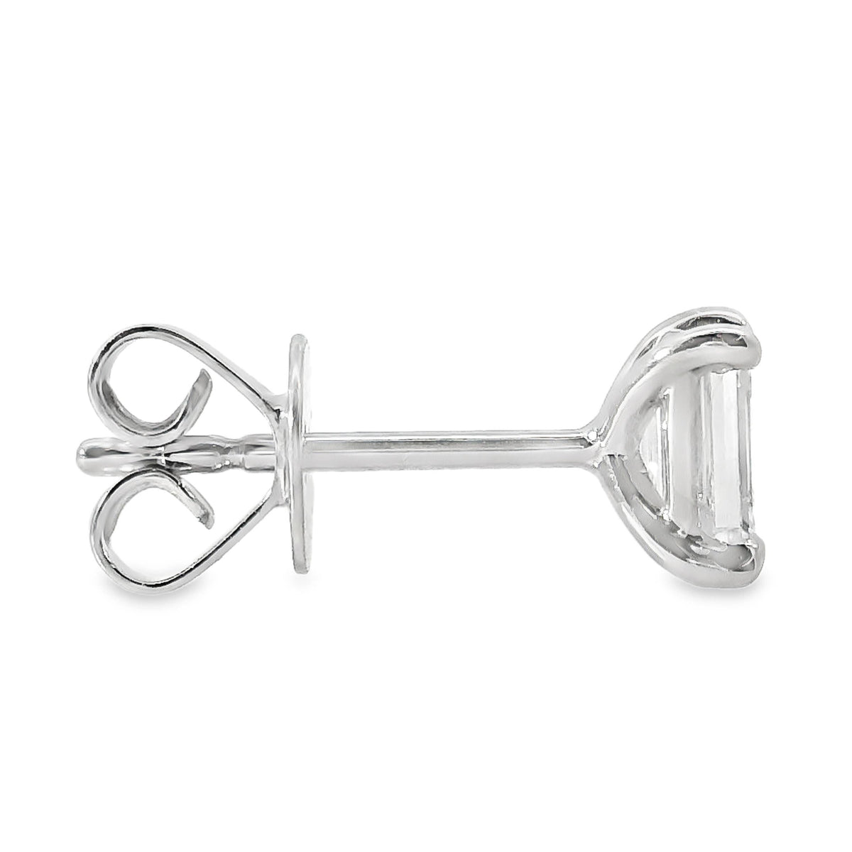 9ct White Gold Lab Grown Emerald Cut Diamond Stud Earrings 0.60ct TDW