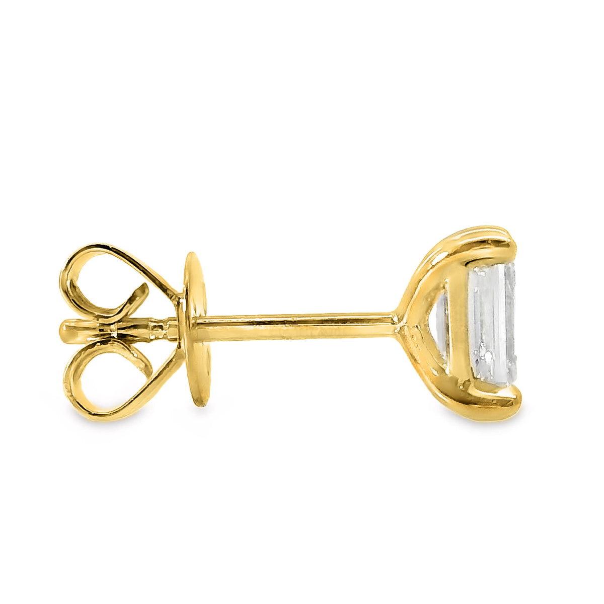 9ct Yellow Gold Lab Grown Emerald Cut Diamond Stud Earrings 0.80ct TDW