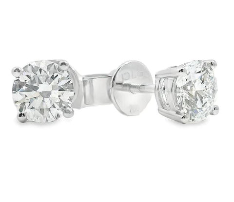 9ct White Gold Lab Grown Diamond Stud Earrings 1.50ct TDW