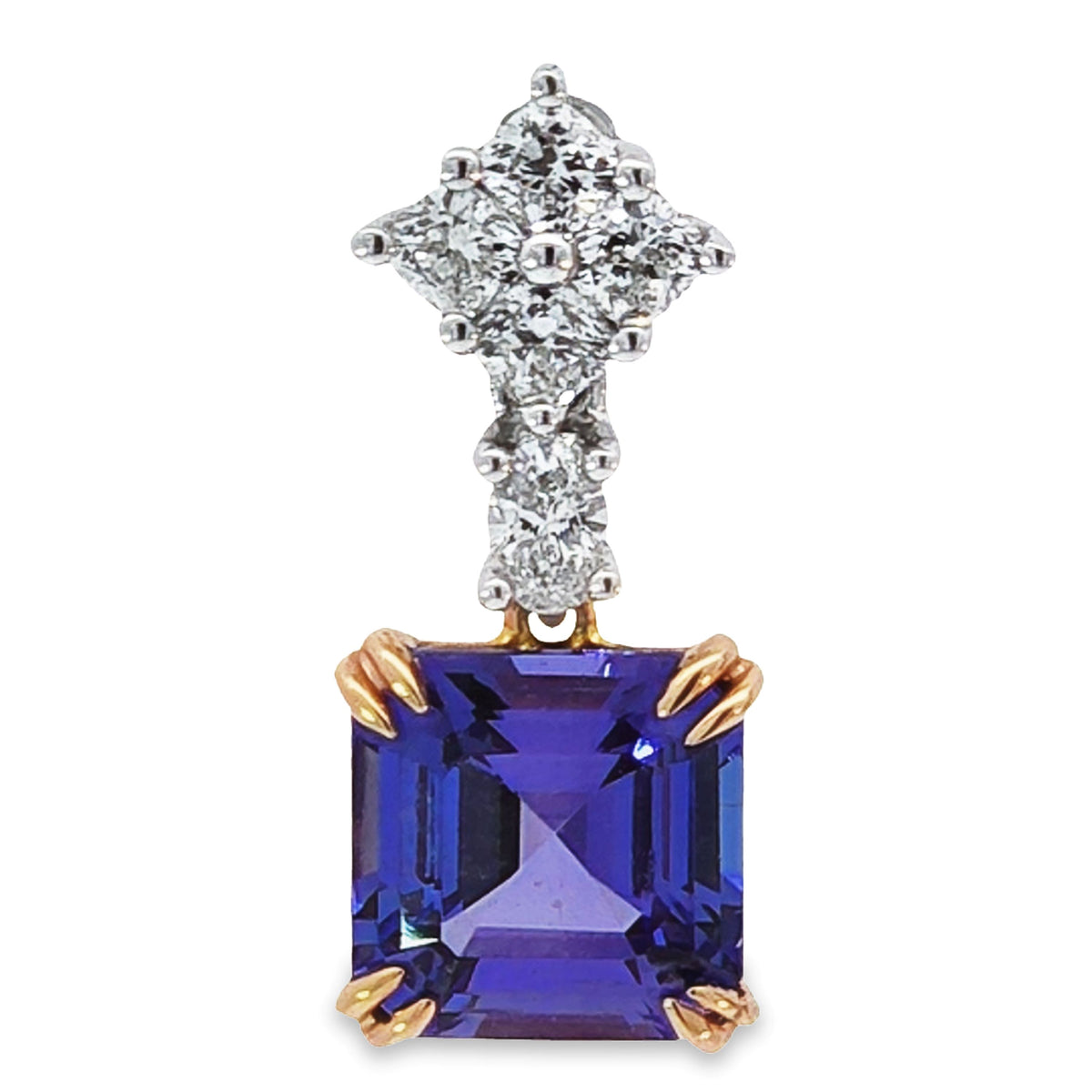 18ct Rose And White Gold Tanzanite And Diamond Earrings