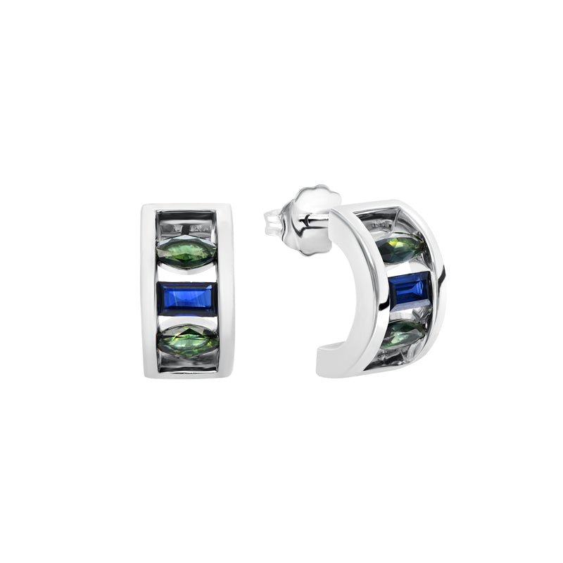 Sapphire Dreams 9ct White Gold Melody Hoop Earrings
