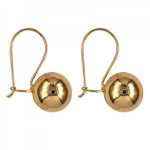9ct Yellow Gold 10mm Plain Euro Ball Earrings