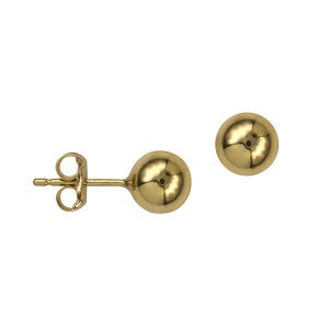 9ct Yellow Gold 6mm Heavy Ball Studs
