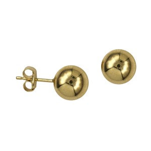 9ct Yellow Gold 8mm Heavy Ball Studs