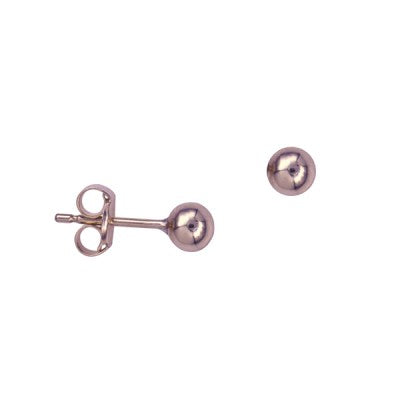 9ct Rose Gold 4mm Heavy Ball Studs
