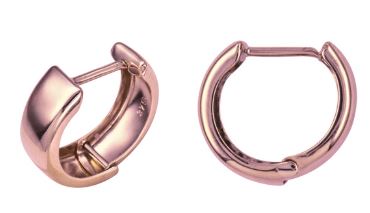 9ct Rose Gold Plain Huggies