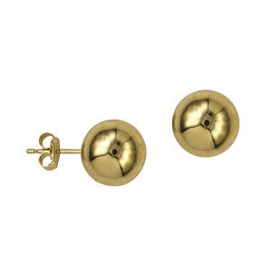 9ct Yellow Gold 10mm Heavy Ball Studs