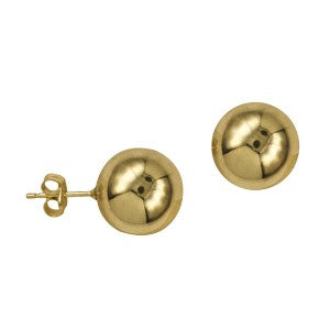9ct Yellow Gold 12mm Heavy Ball Studs