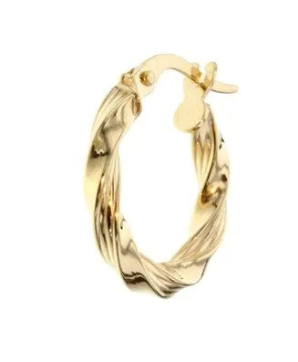 9ct Yellow Gold Twist Hoop Earring Pair