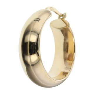 9ct Yellow Gold Thick Hoop Earrings