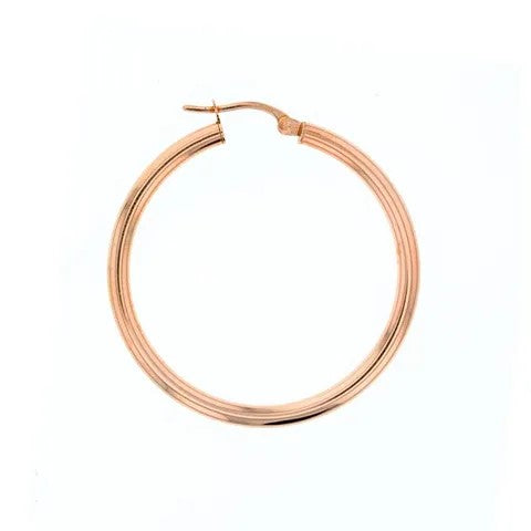 9ct Rose Gold Plain Hoop Earrings