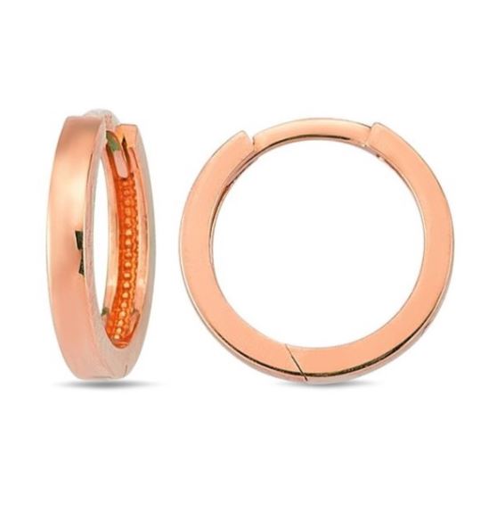 9ct Rose Gold Square Tube Huggie Earrings