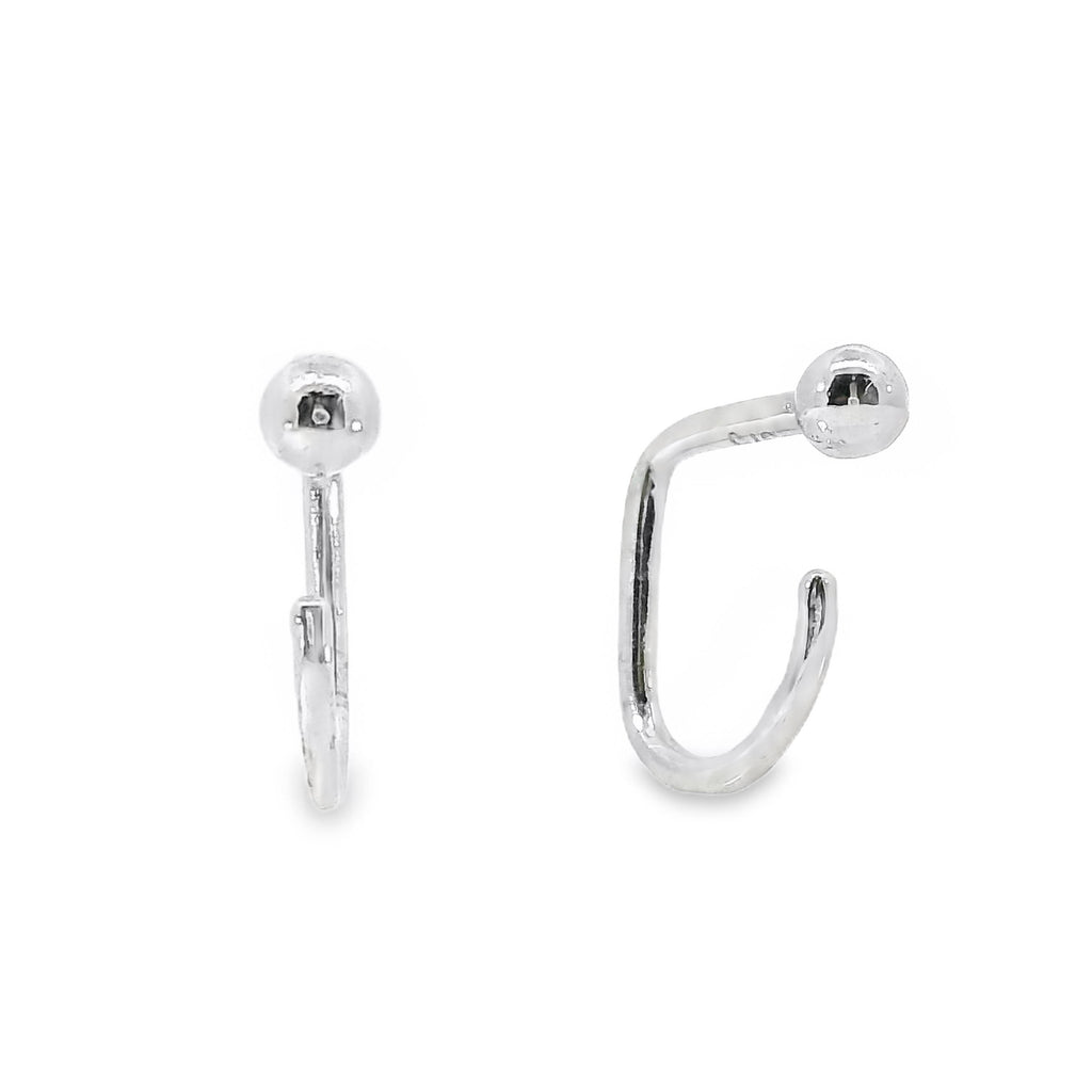 9ct White Gold Mini Ball Wrap Around Earrings