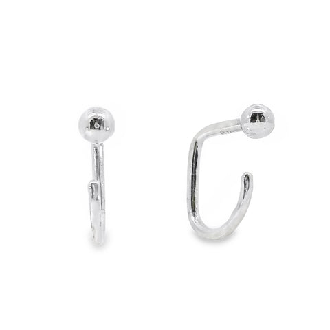 9ct White Gold Mini Ball Wrap Around Earrings