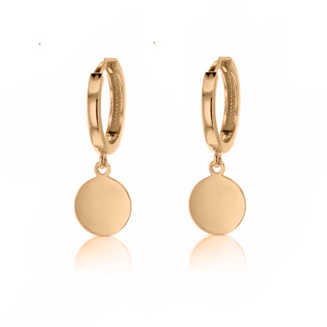 9ct Rose Gold Hoop Earrings With Drop