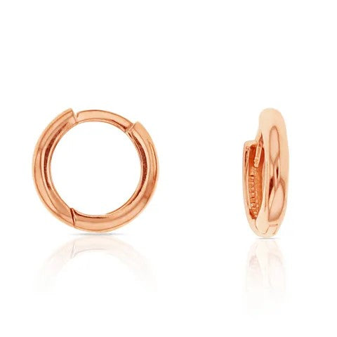 9ct Rose Gold Mini Plain Huggies
