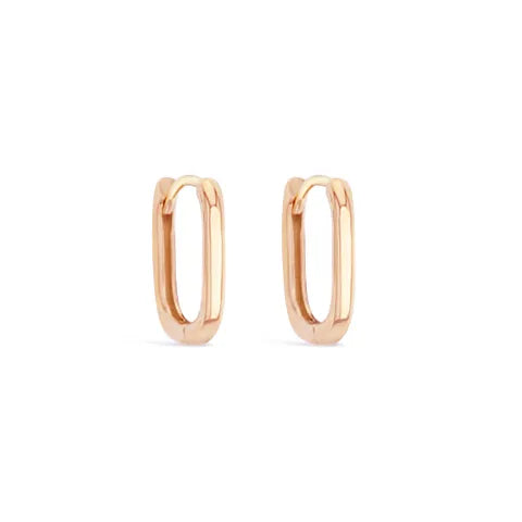 9ct Rose Gold Paperclip Square Huggies