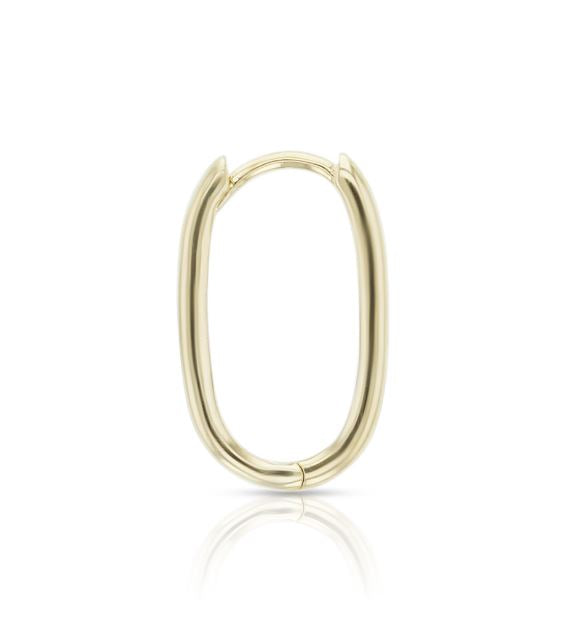 9ct Yellow Gold Oval Paperclip Huggie Earrings
