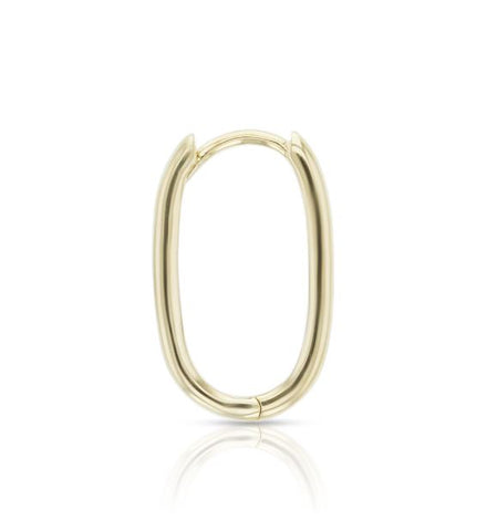 9ct Yellow Gold Oval Paperclip Huggie Earrings