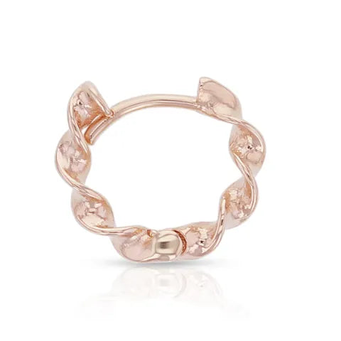 9ct Rose Gold Mini Twist Huggie Pair
